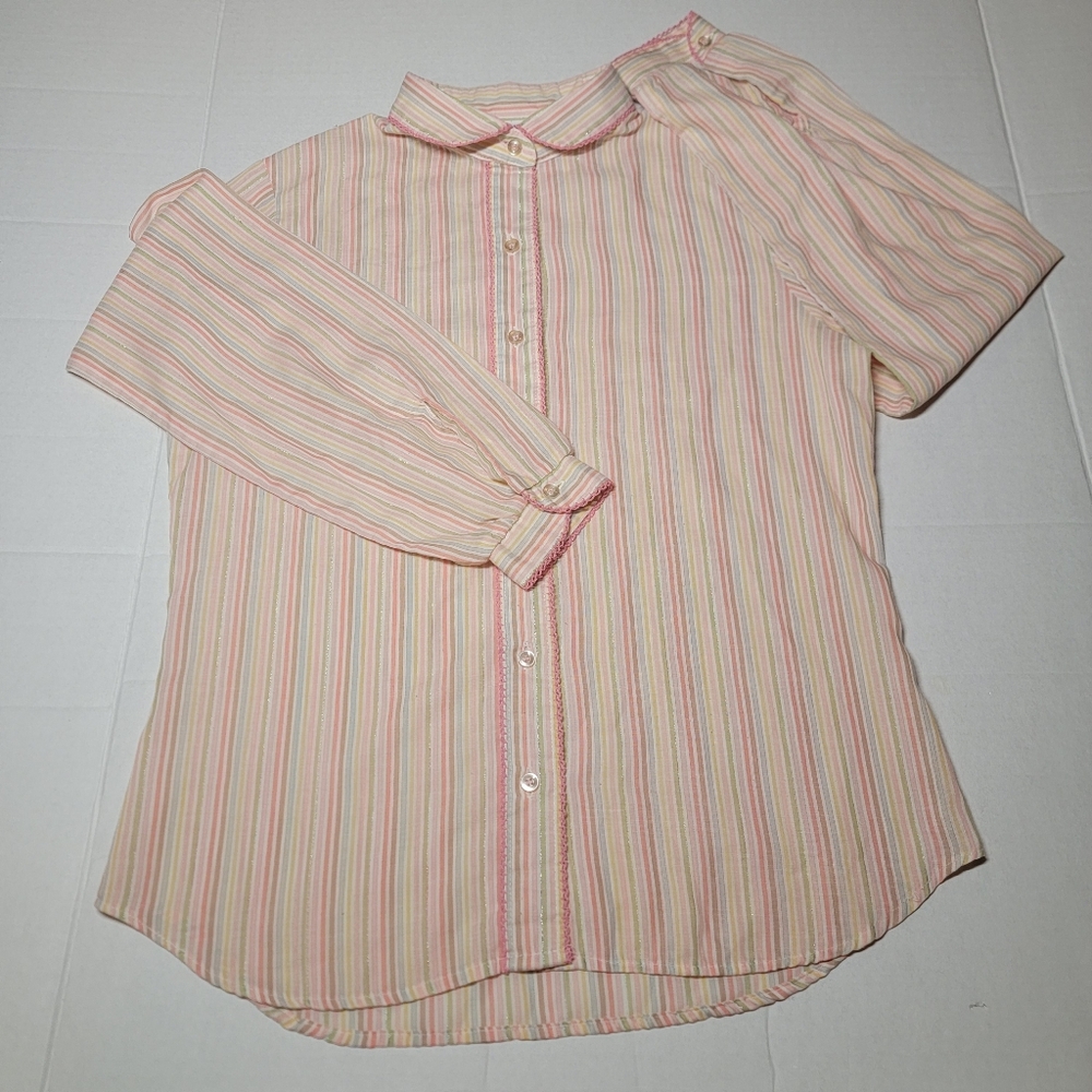 Vintage Wrangler Juniors‎ Size 15 Womans Girls 1970s Shirt Rainbow Tag Plaid